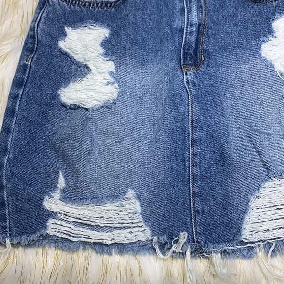 Hollister - Destroyed Denim Dress Size 3 Waist 26 - Picture 3 of 6